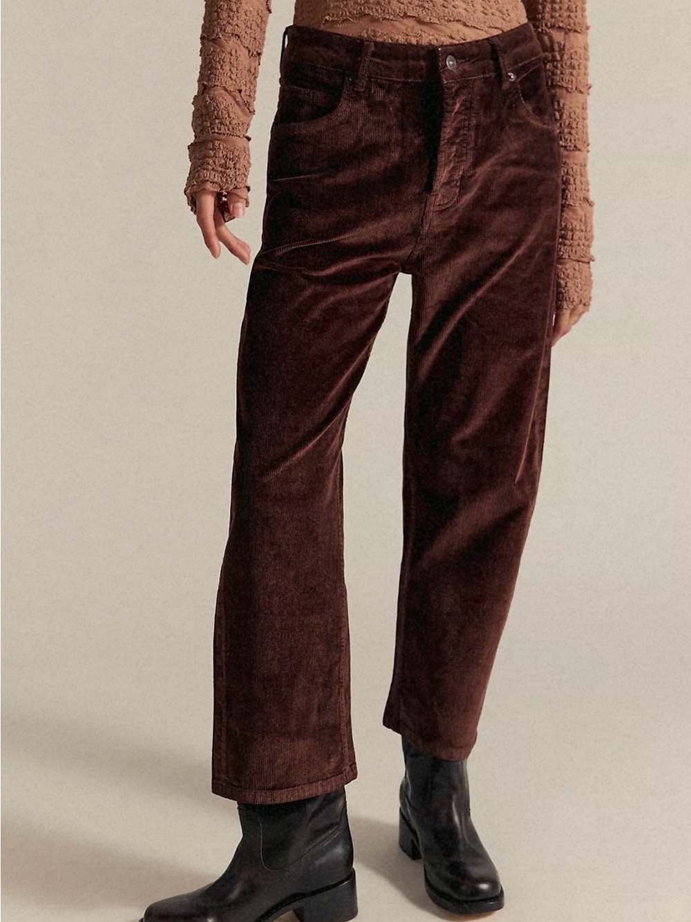 We The Free Corduroy Pants in Rust Brown